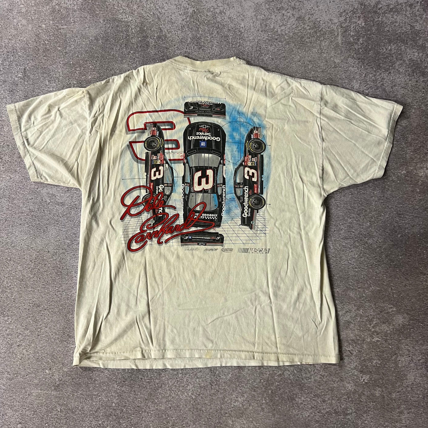 90s Dale Earnhardt NASCAR Chase Authentics Big Logo Distressed Tee L