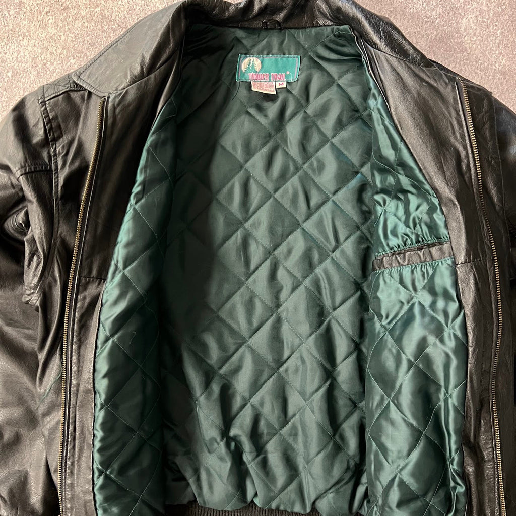 90s Timber Trail Leather Vintage Streetwear Jacket M