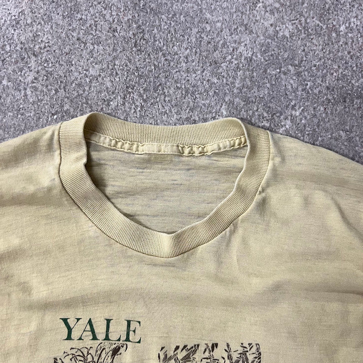 80s Yale University Single Stitch Faded Vintage Boho Tee S