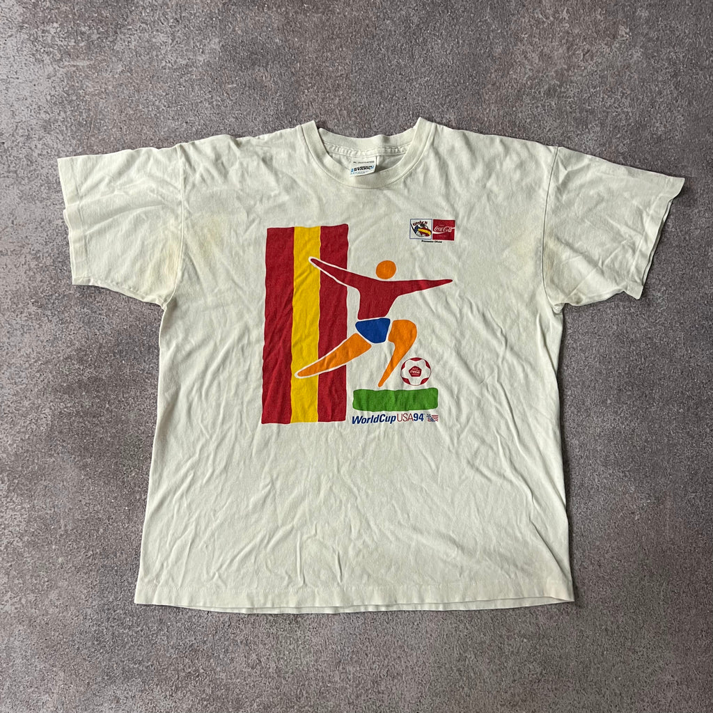90s World Cup Screen Stars Big Logo Single Stitch Tee XL