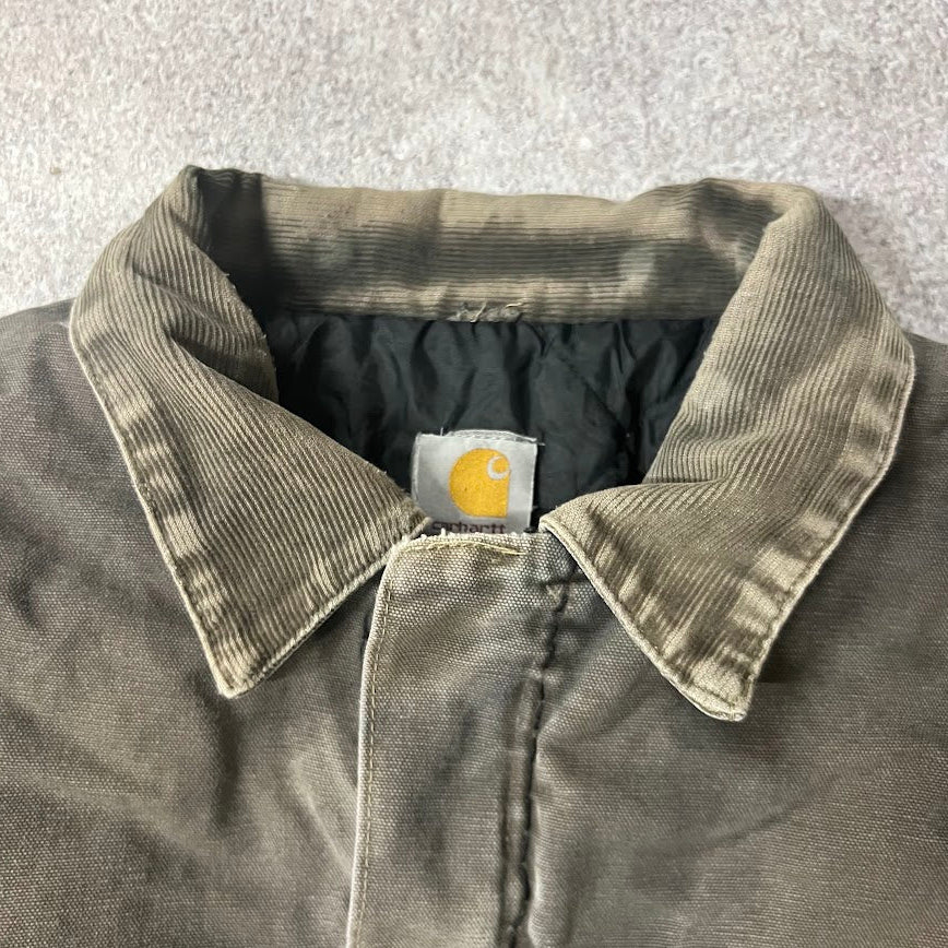 Y2K Carhartt Sun Faded Workwear Outdoor Vintage Brown Jacket L