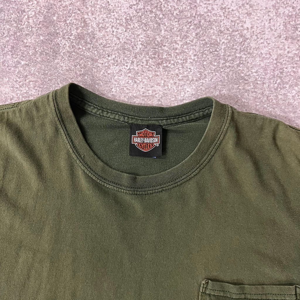 2010s Harley Davidson New York Green Worn In Tee L
