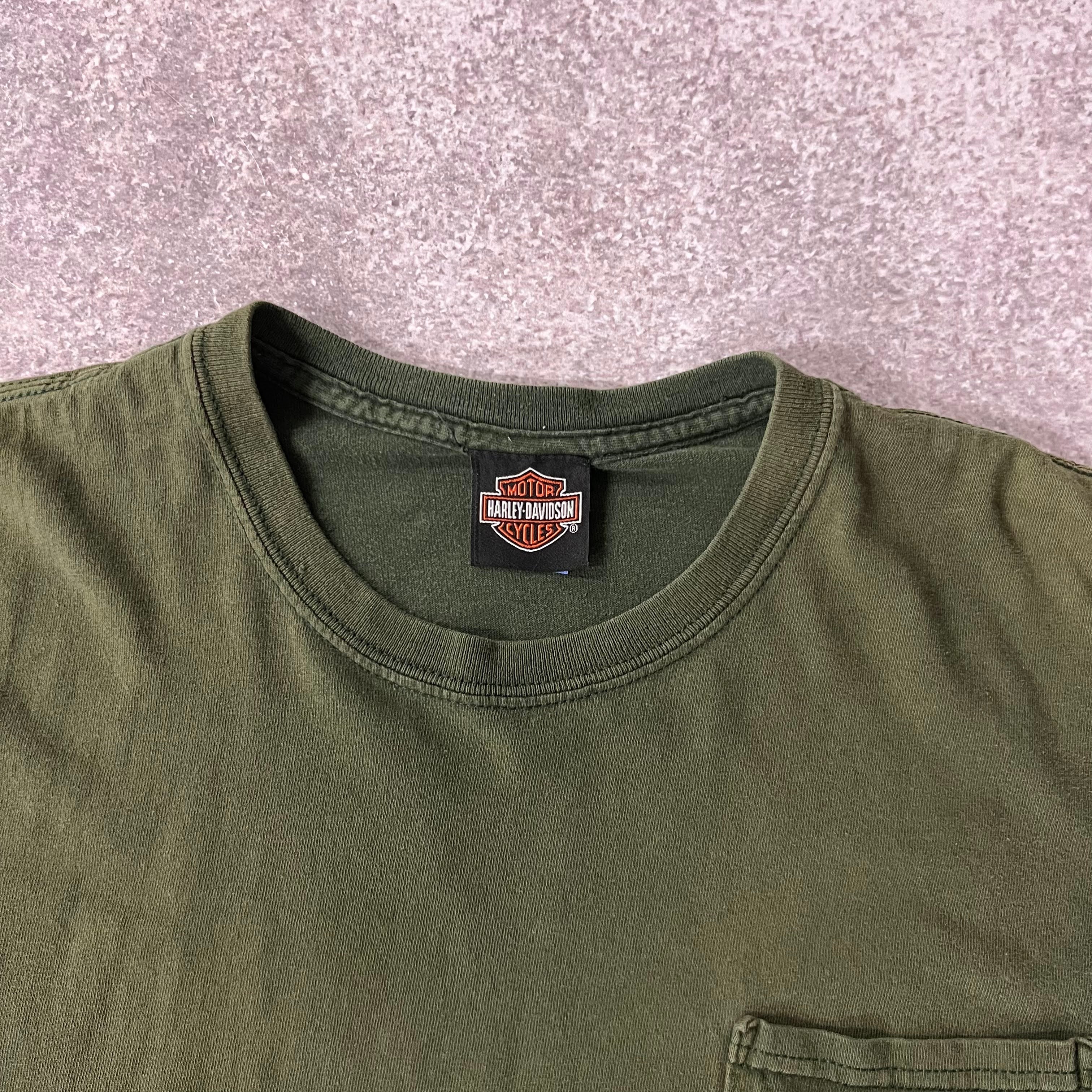 2010s Harley Davidson New York Green Worn In Tee L