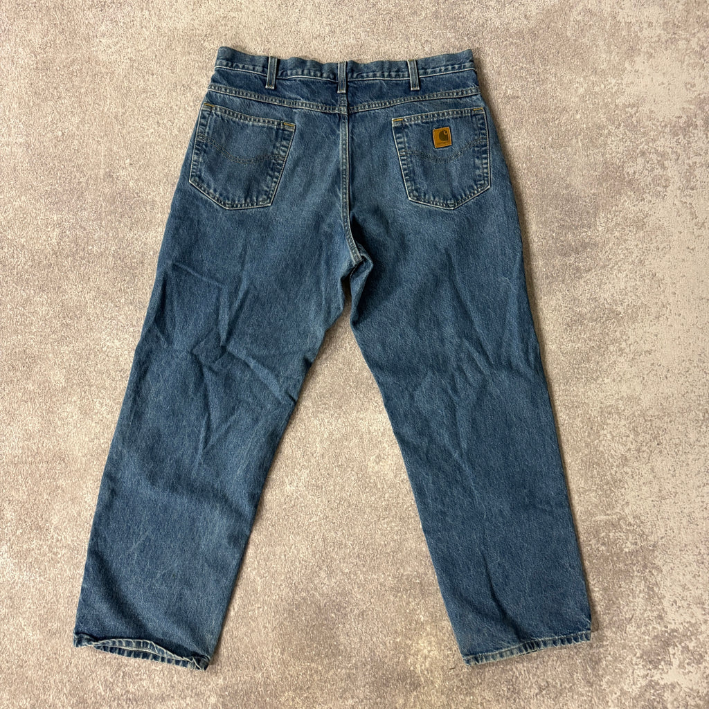 Y2K Carhartt Loose Fit Blue Baggy Workwear Jeans 38W x 32L