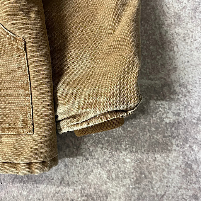 Y2K Carhartt Corduroy Collar Quilt Lined Workwear Tan Jacket M