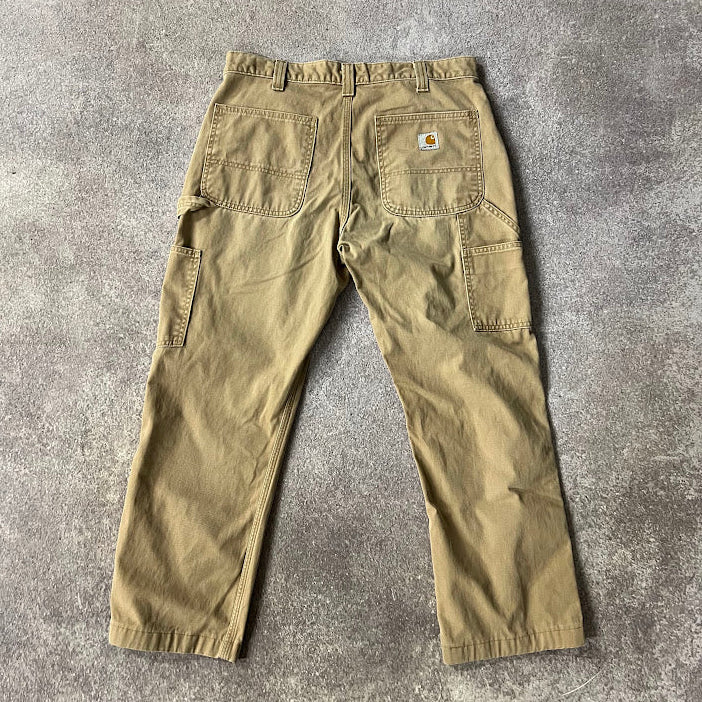 2010s Carhartt Workwear Faded Relaxed Tan Vintage Pants 34x30