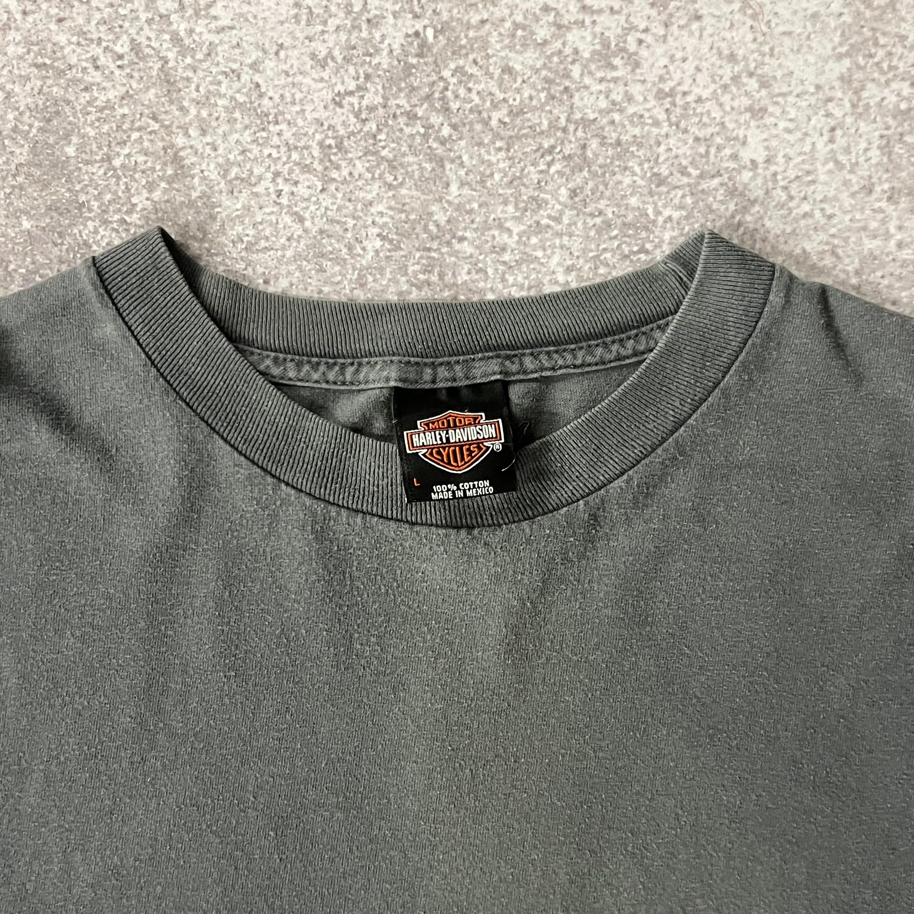 2010s Harley Davidson Seattle, Washington Gray Worn In Long Sleeve Tee L