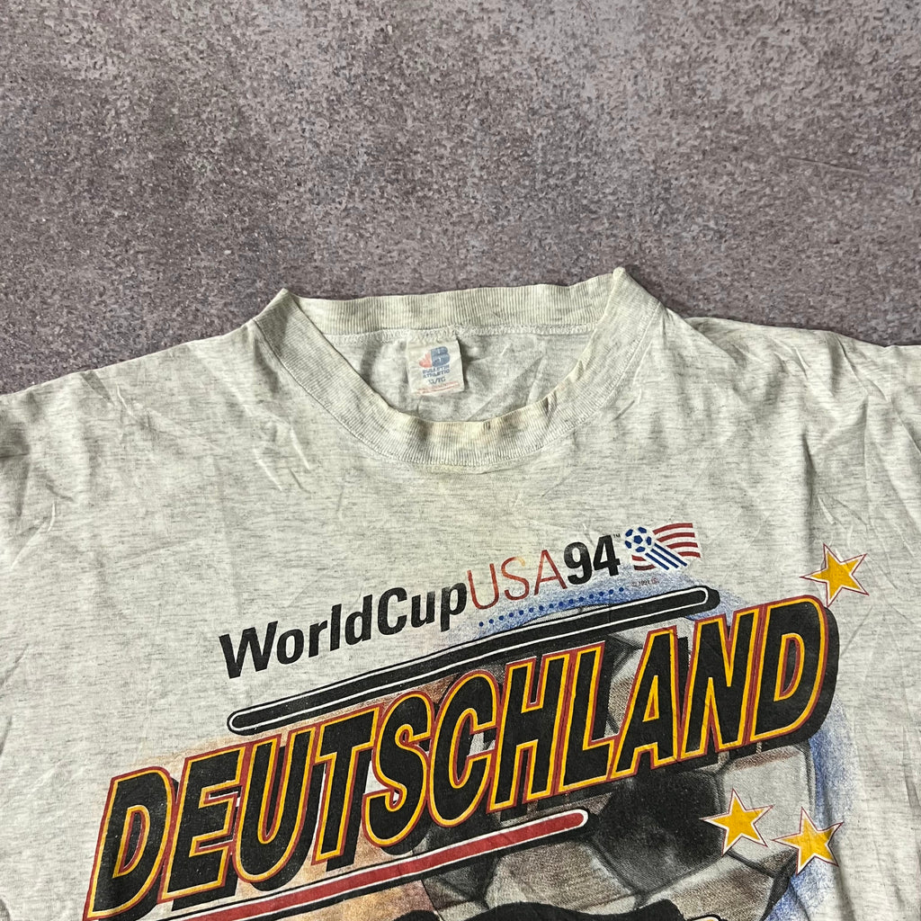 90s Deutschland Bulletin Athletic Gray Big Logo Tee XL