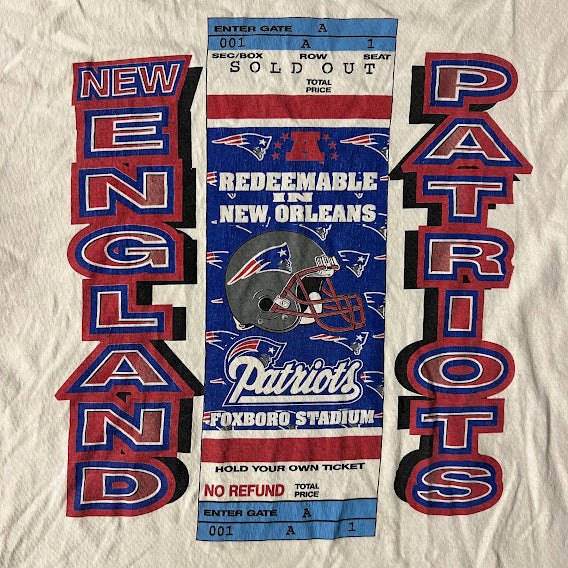 Y2K New England Patriots NFL Starter Big Logo Cracked Print Tee XL
