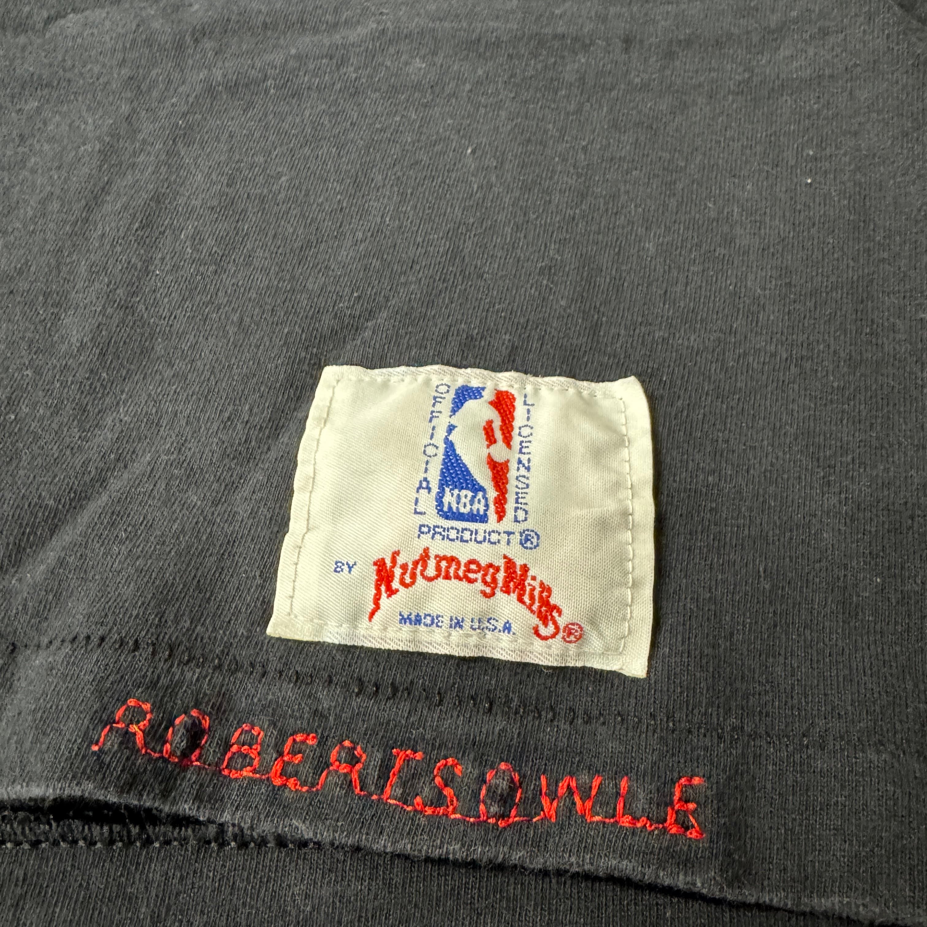 80s Los Angeles Lakers Nutmeg Mills All Over Print Tee XL