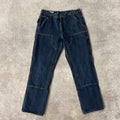 2020s Carhartt Carpenter/Double Knees Blue Relaxed Workwear Jeans 33W x 32L