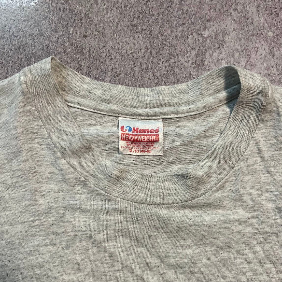90s New York Yankees MLB Hanes Big Logo Single Stitch Faded Vintage Tee XL
