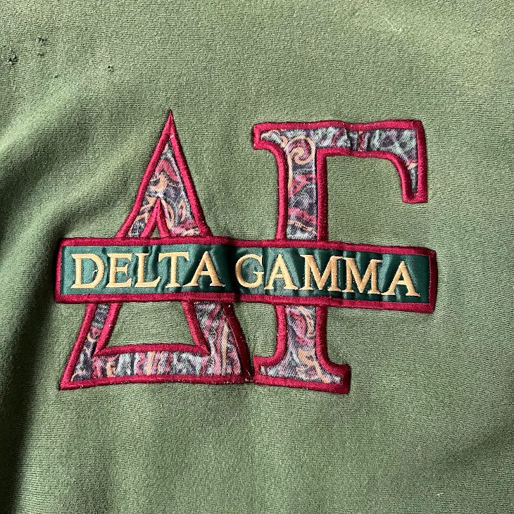 90s Orrsman Preppy Delta Gamma Embroidered Crewneck Sweatshirt M