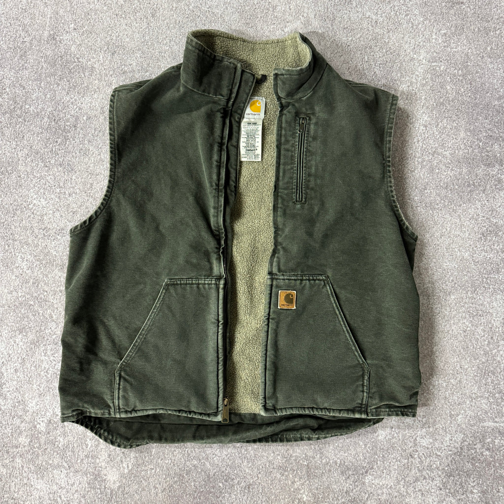 Y2K Carhartt Green Heavyweight Vest XL