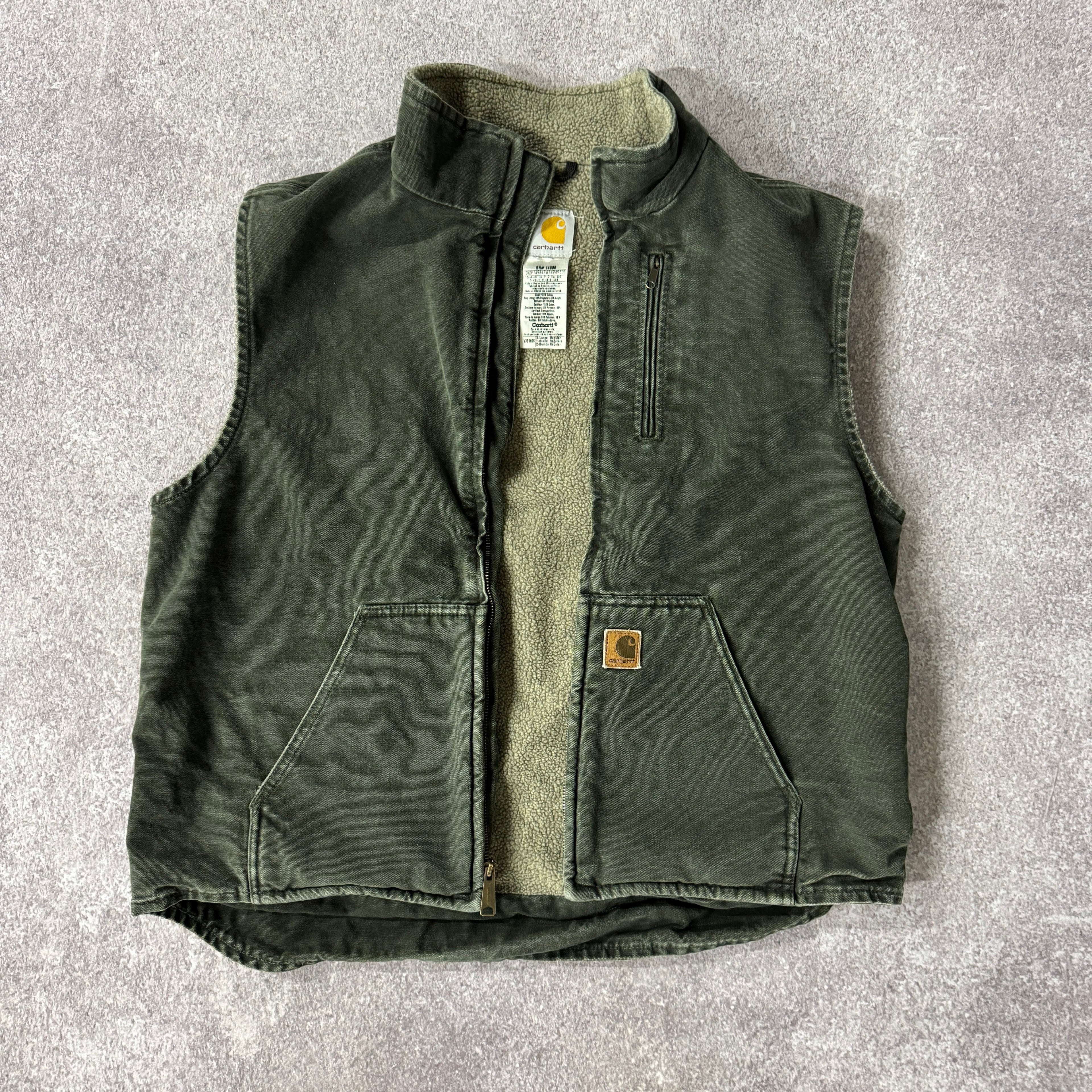 Y2K Carhartt Green Heavyweight Vest XL