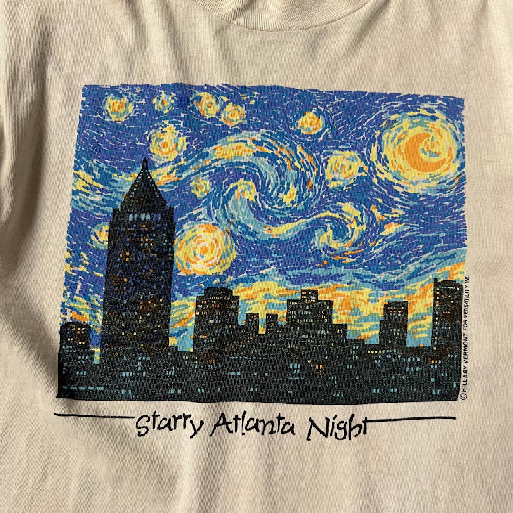 90s Starry Atlanta Night Fruit of the Loom Single Stitch Vintage Graphic Tee L