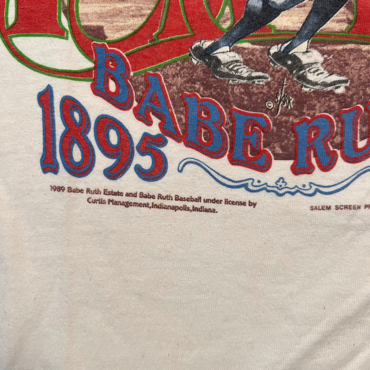 80s Salem Sportswear Babe Ruth NY Yankees T-Shirt Cooperstown M Cream