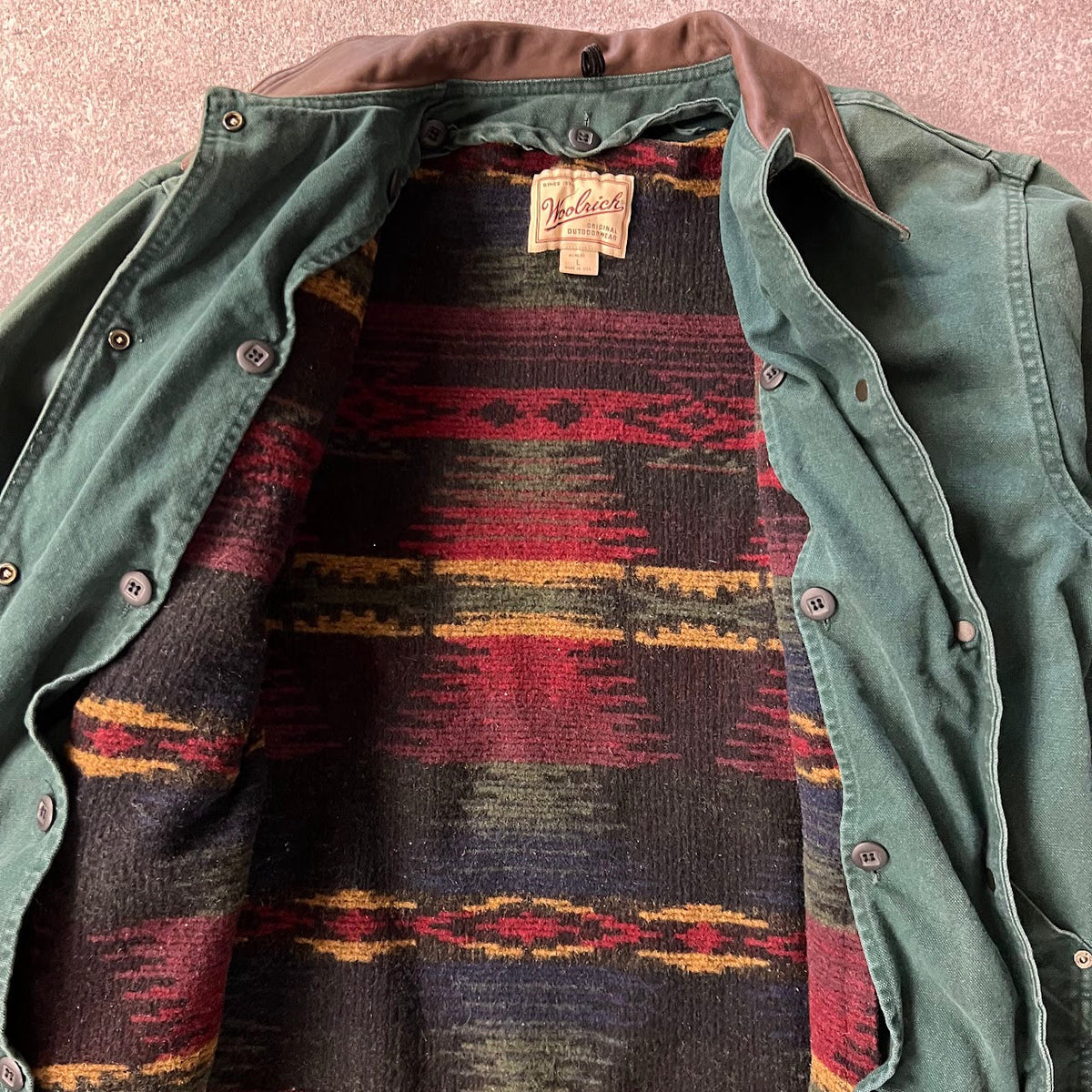 90s Woolrich Blanket Lined Made in USA Vintage Outdoor Jacket L