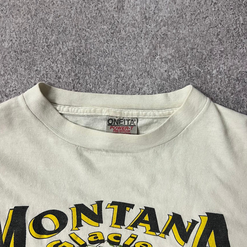 90s Montana Oneita Single Stitch Made in USA Vintage Graphic Tee L