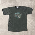 90s Florida Marlins Logo 7 Embroidered Single Stitch Tee L