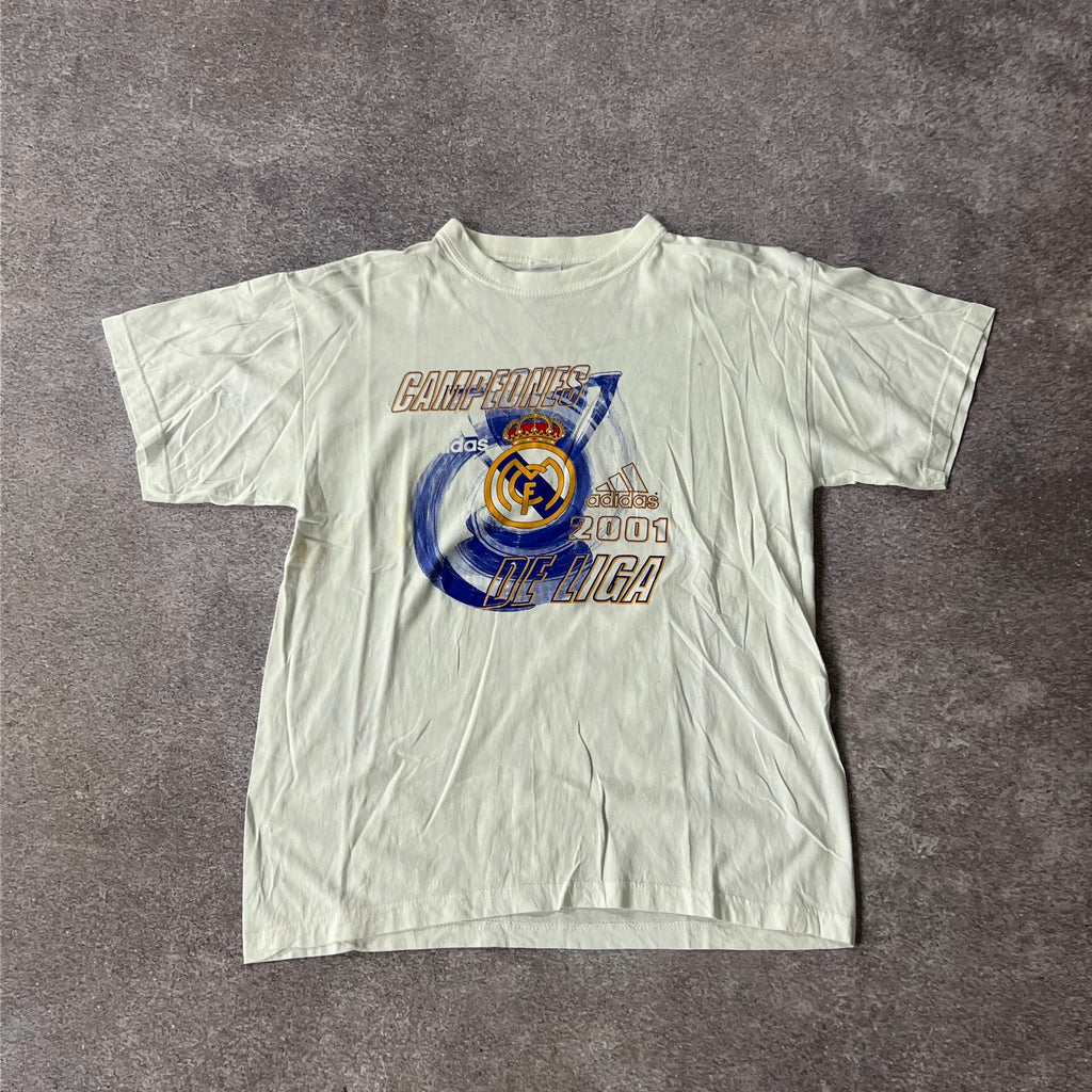 Y2K Real Madrid Adidas Big Logo Tee M