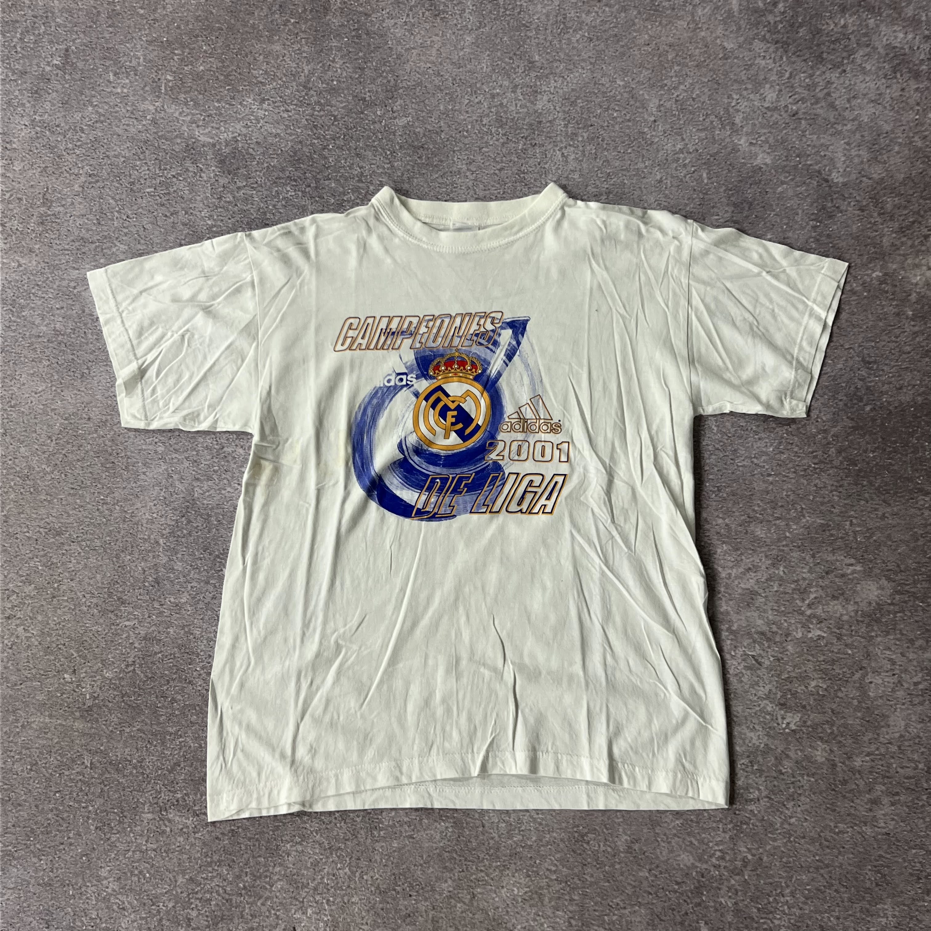 Y2K Real Madrid Adidas Big Logo Tee M