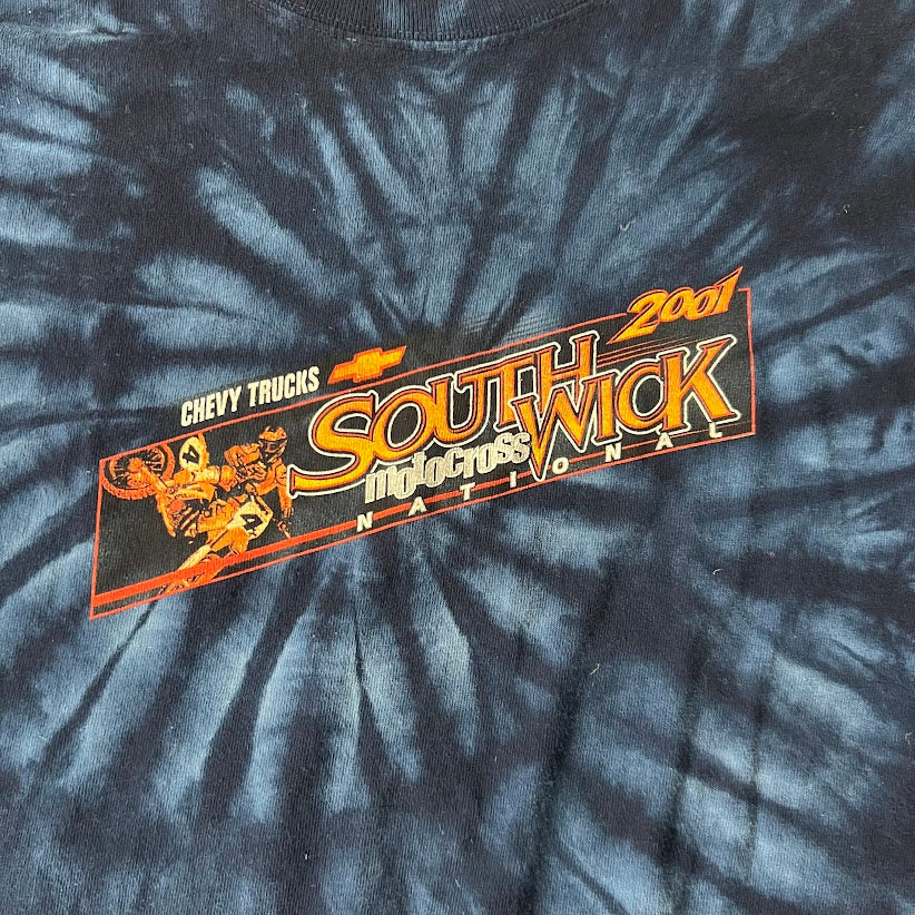 2001 Southwick MA Motocross All Over Print Big Logo Graphic Tee L