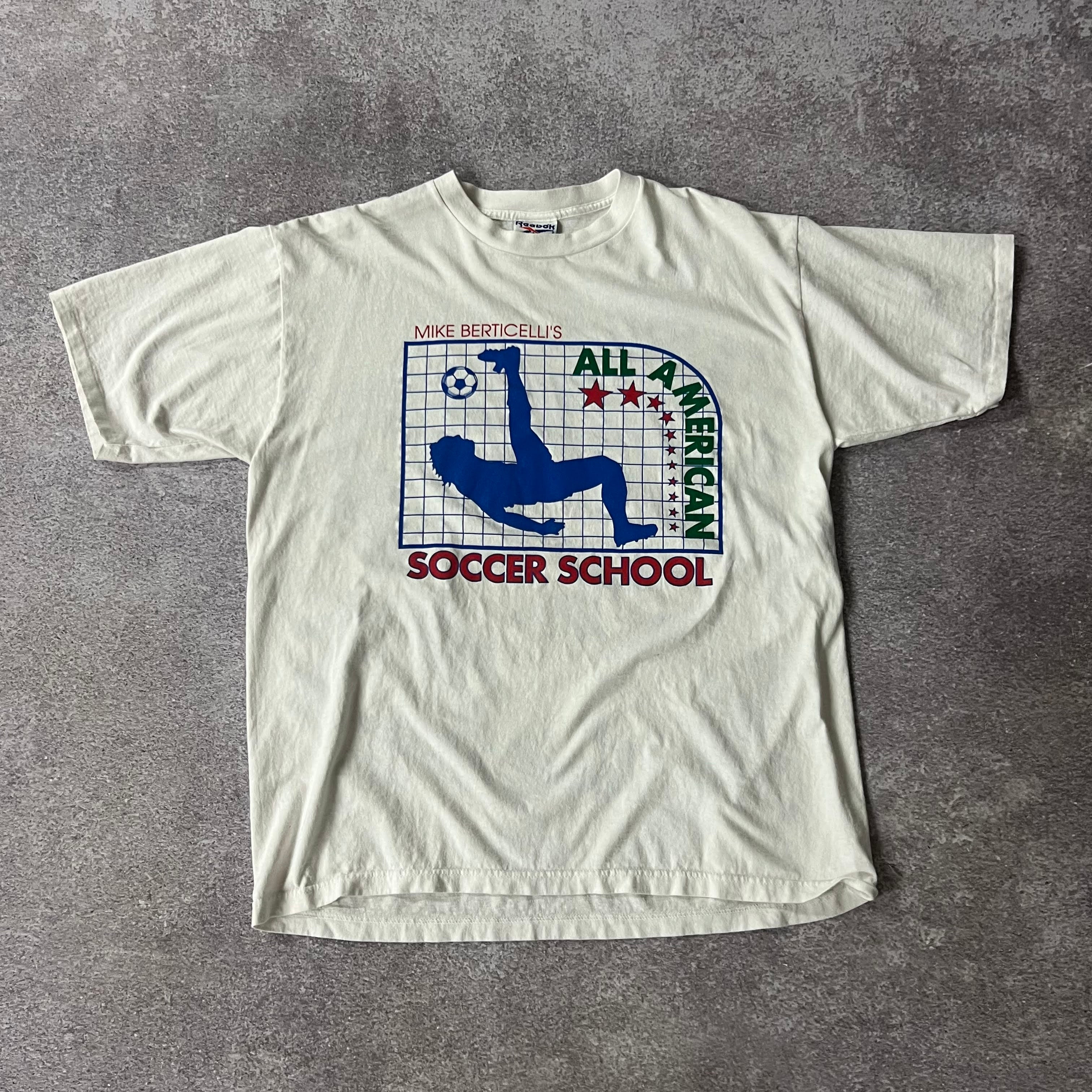 90s Soccer Mike Berticelli's All American Soccer School Reebok All Over Print Tee XL