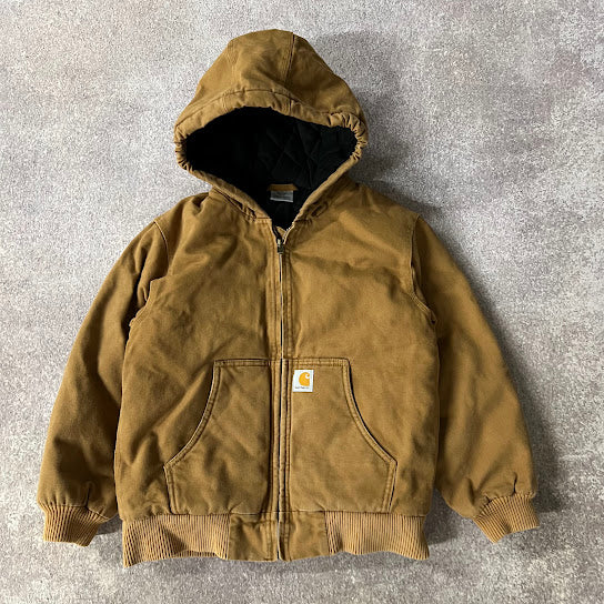 Modern Carhartt Kids Quilt Lined Workwear Outdoor Tan Jacket M