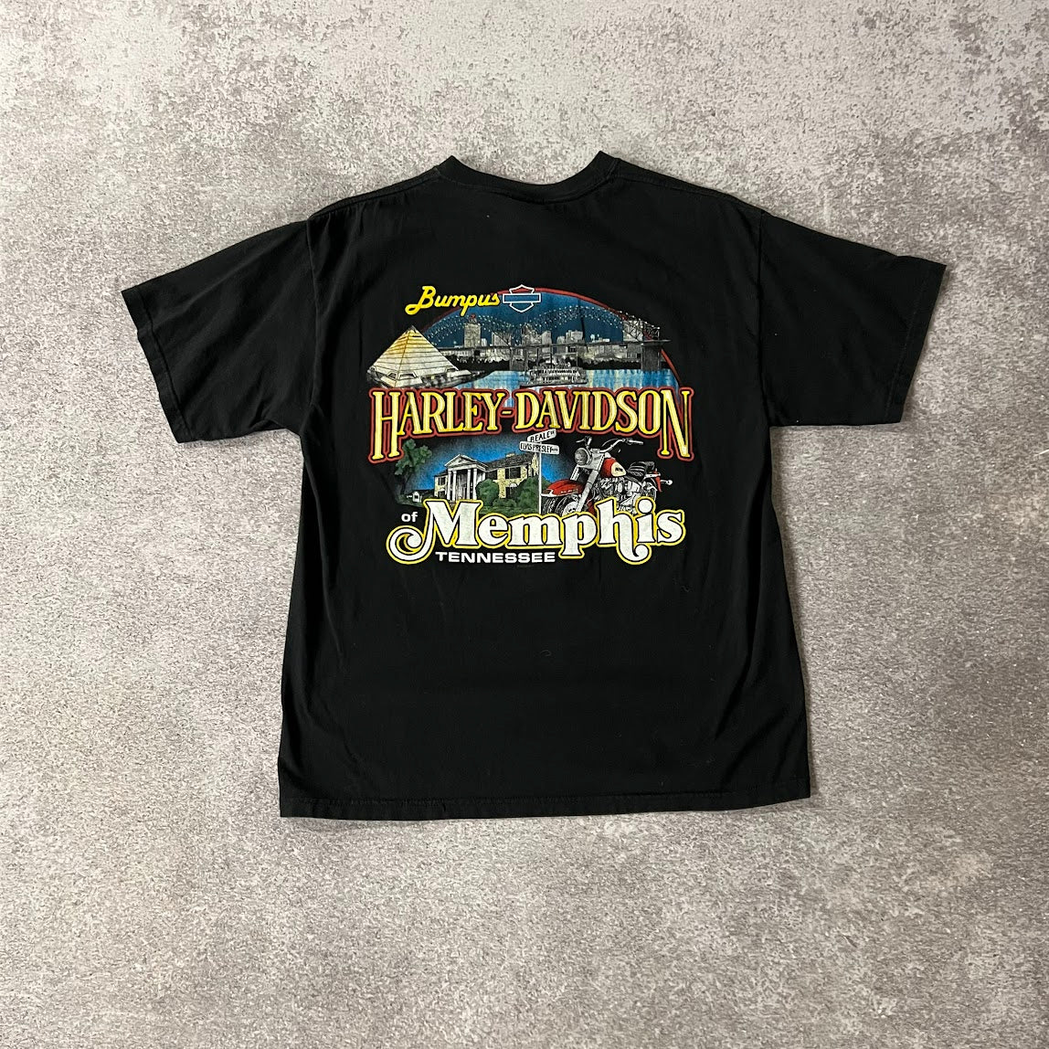 Y2K Harley Davidson Memphis, TN Worn In Tee L
