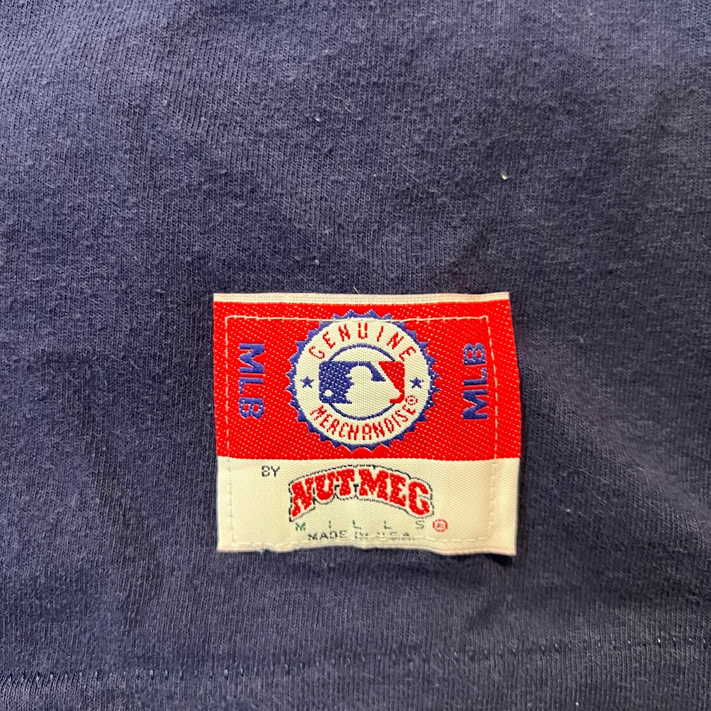 90s New York Yankees MLB Nutmeg Mills Big Logo Single Stitch Tee L