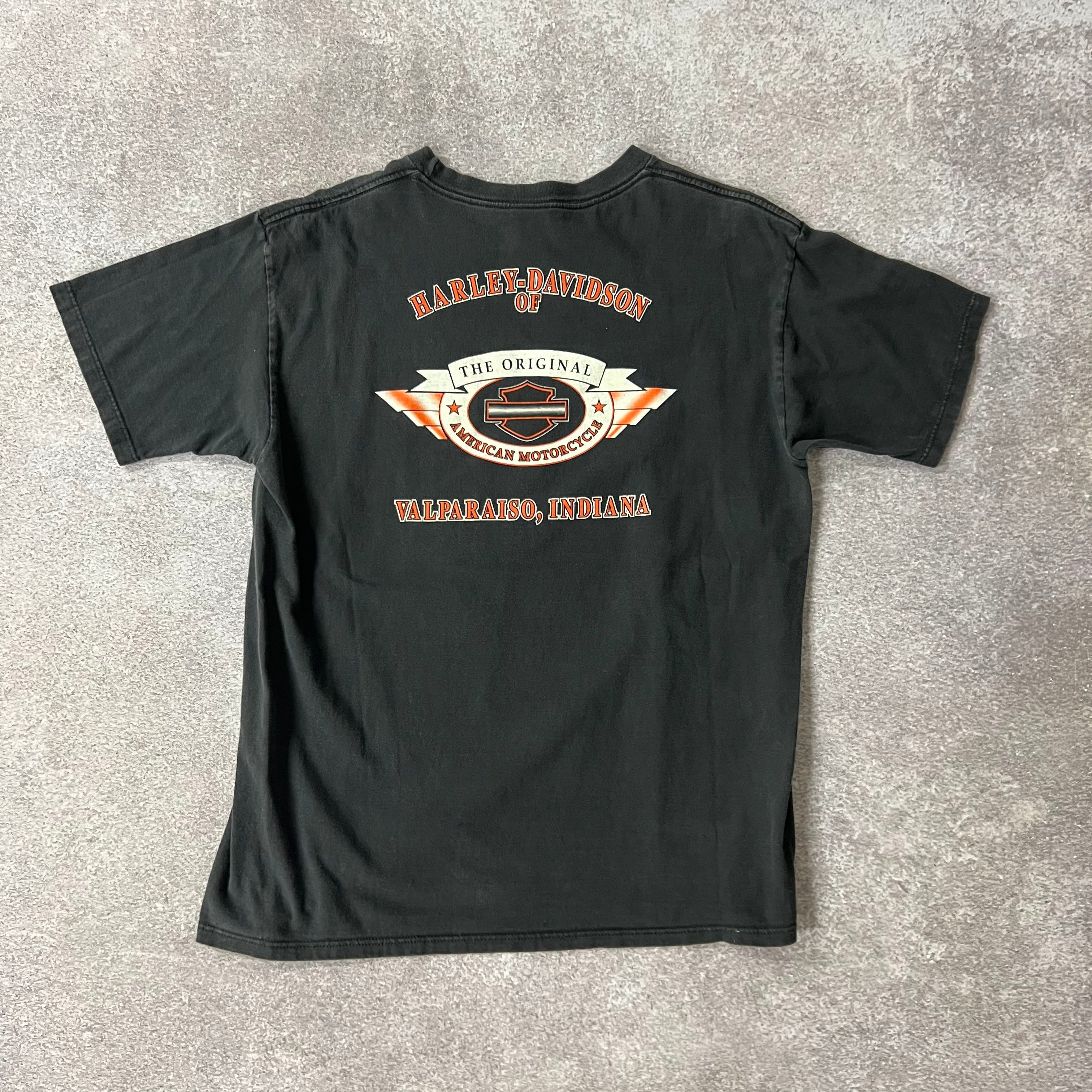 Y2K Harley Davidson Valparaiso, Indiana Worn In Tee XL