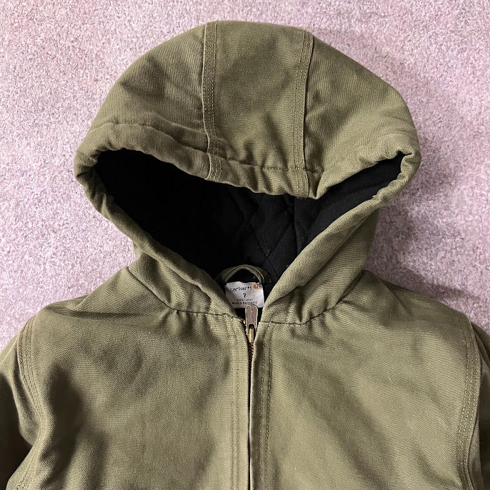 Y2K Carhartt Kids Quilt Lined Workwear Vintage Green Jacket S