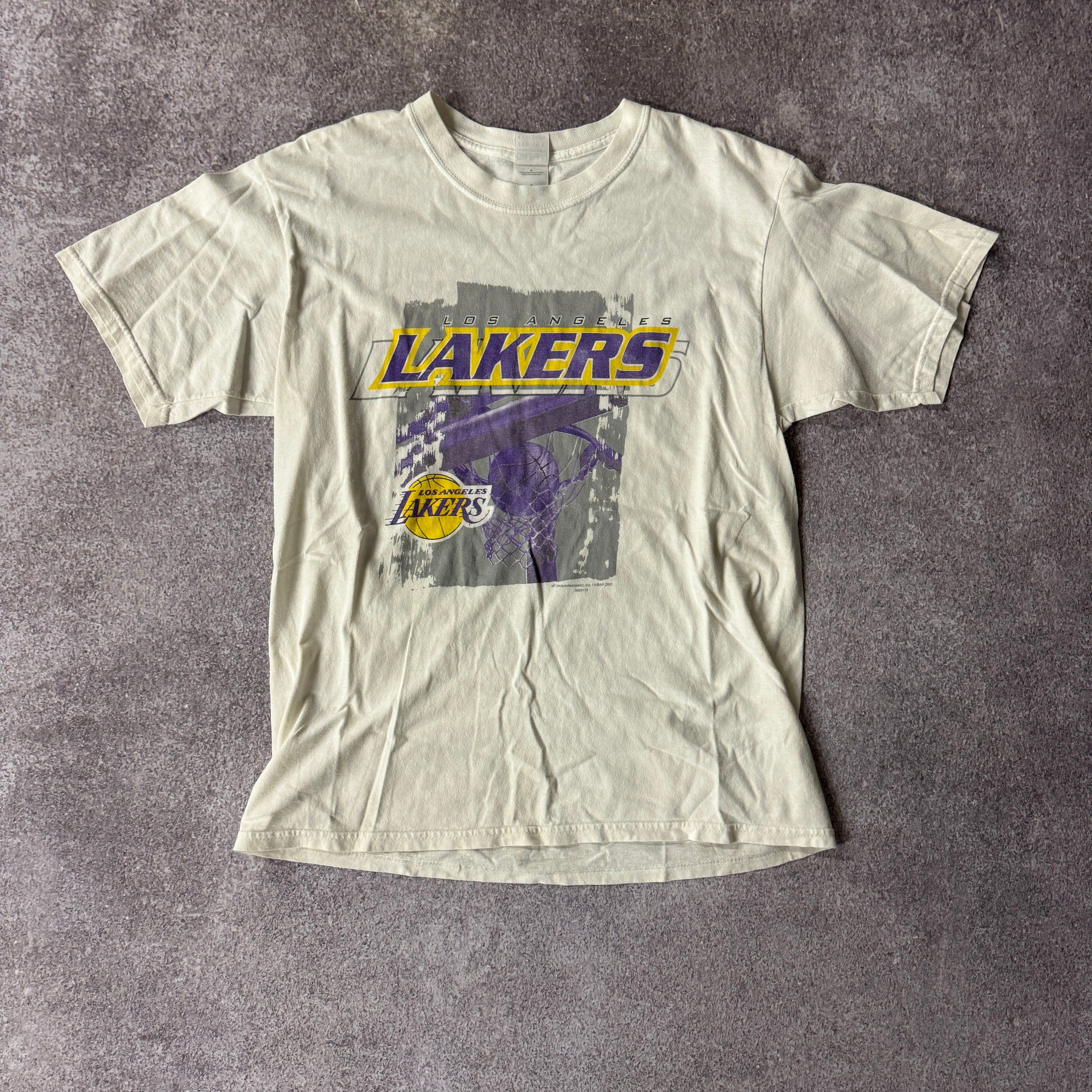 90s Los Angeles Lakers Gildan Big Logo Tee L