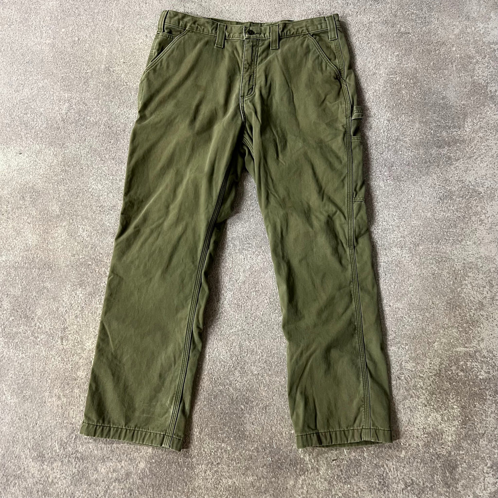 2010s Carhartt Workwear Faded Relaxed Green Vintage Pants 36x30