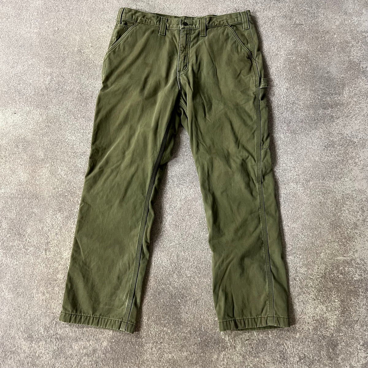 2010s Carhartt Workwear Faded Relaxed Green Vintage Pants 36x30