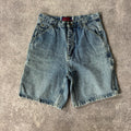 Y2K Relio Industries Blue Relaxed Distressed Shorts 34W