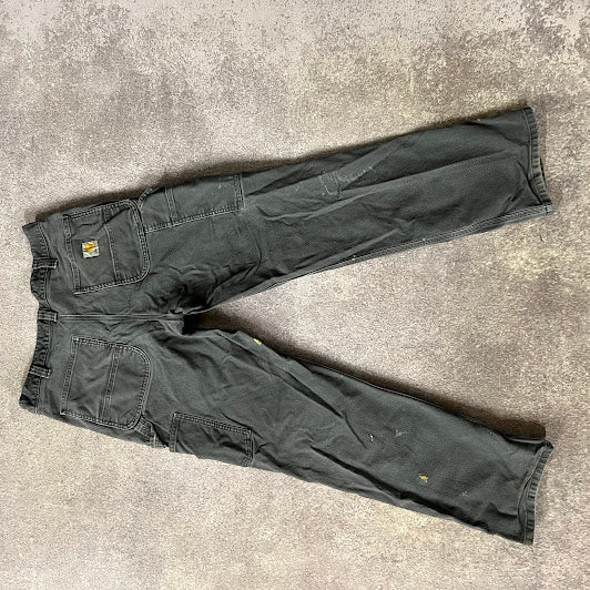 2010s Carhartt Workwear Distressed Relaxed Gray Vintage Pants 34x32