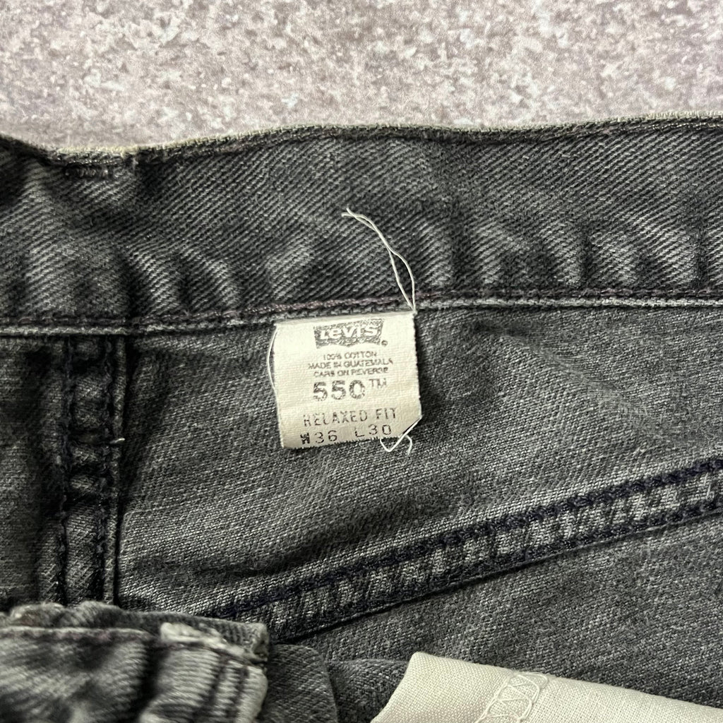 Y2K Levi's Black Distressed Sun Faded Jeans 36W x 30L