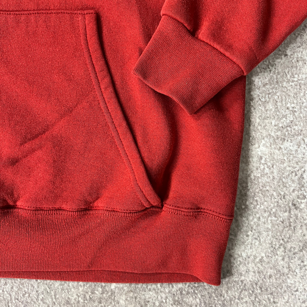 90s Soffe Heavy Sweats Red Big Logo Hoodie L