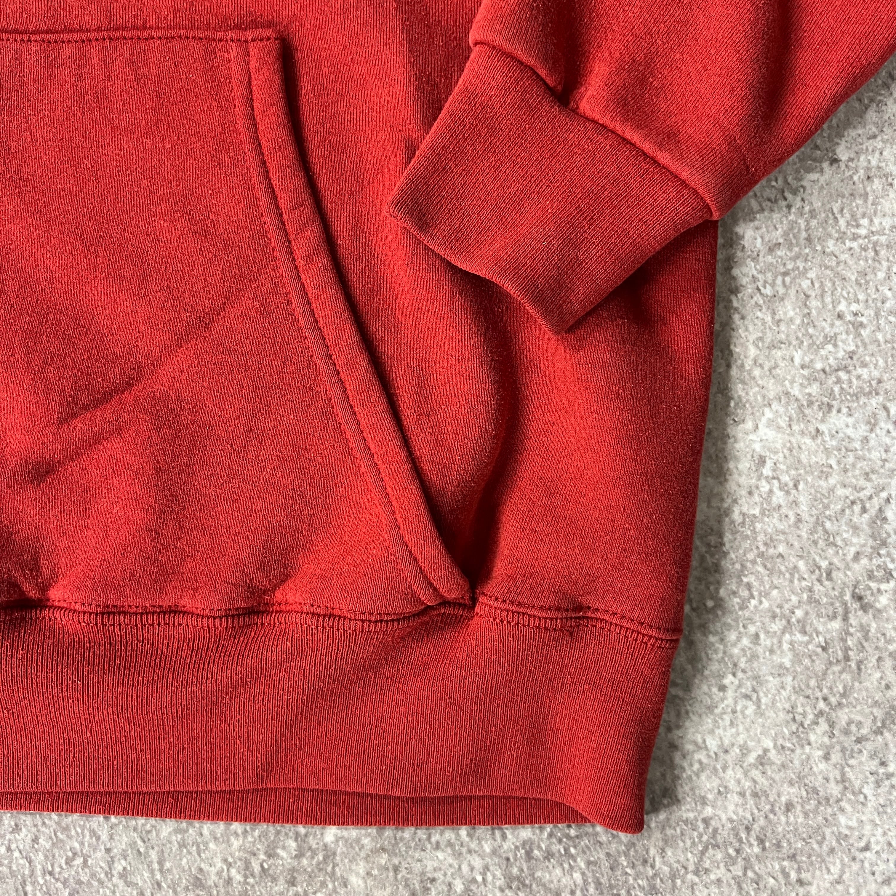 90s Soffe Heavy Sweats Red Big Logo Hoodie L