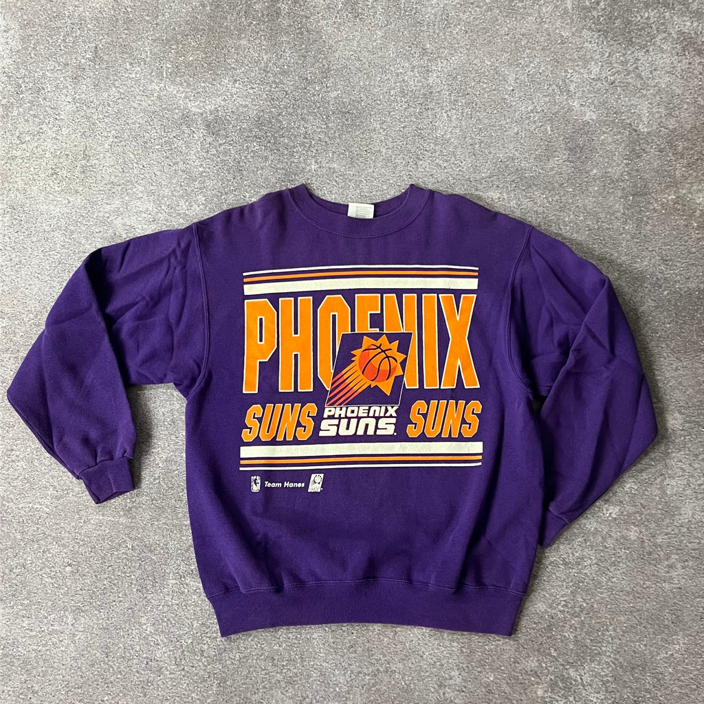 90s Phoenix Suns Hanes Big Logo Purple Crewneck L