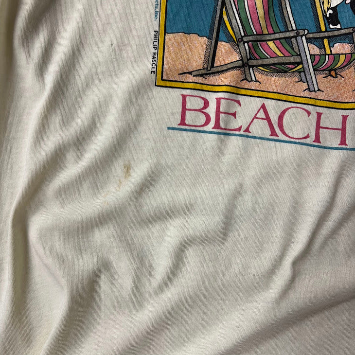 80s Vermont Beach Club Hanes Faded Distressed Single Stitch Vintage Tee XL