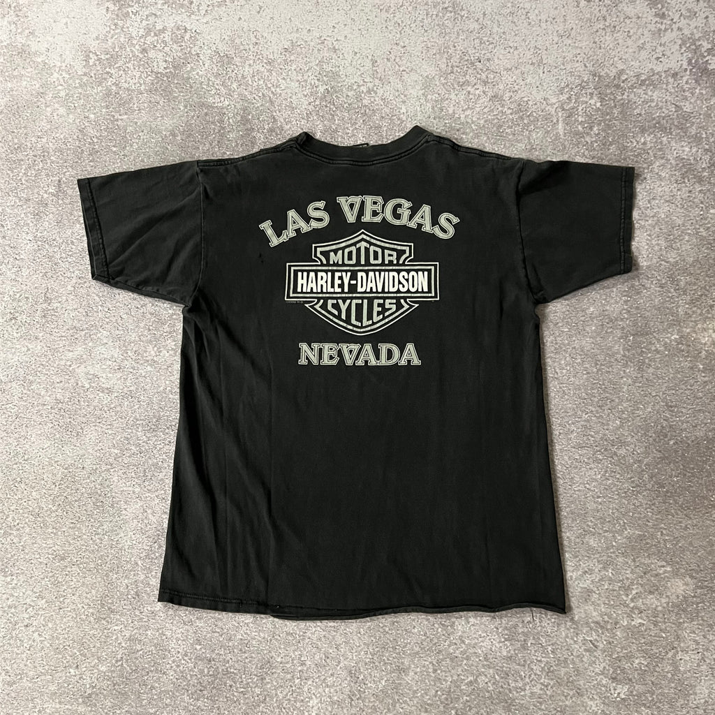90s Harley Davidson Las Vegas, Nevada Worn In Tee L