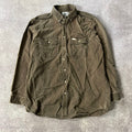 Y2K Carhartt Workwear Outdoor Vintage Brown Long Sleeve Shirt L