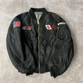 Y2K Dale Jr NASCAR Big Logo Back Graphic Embroidered Puffer Jacket L
