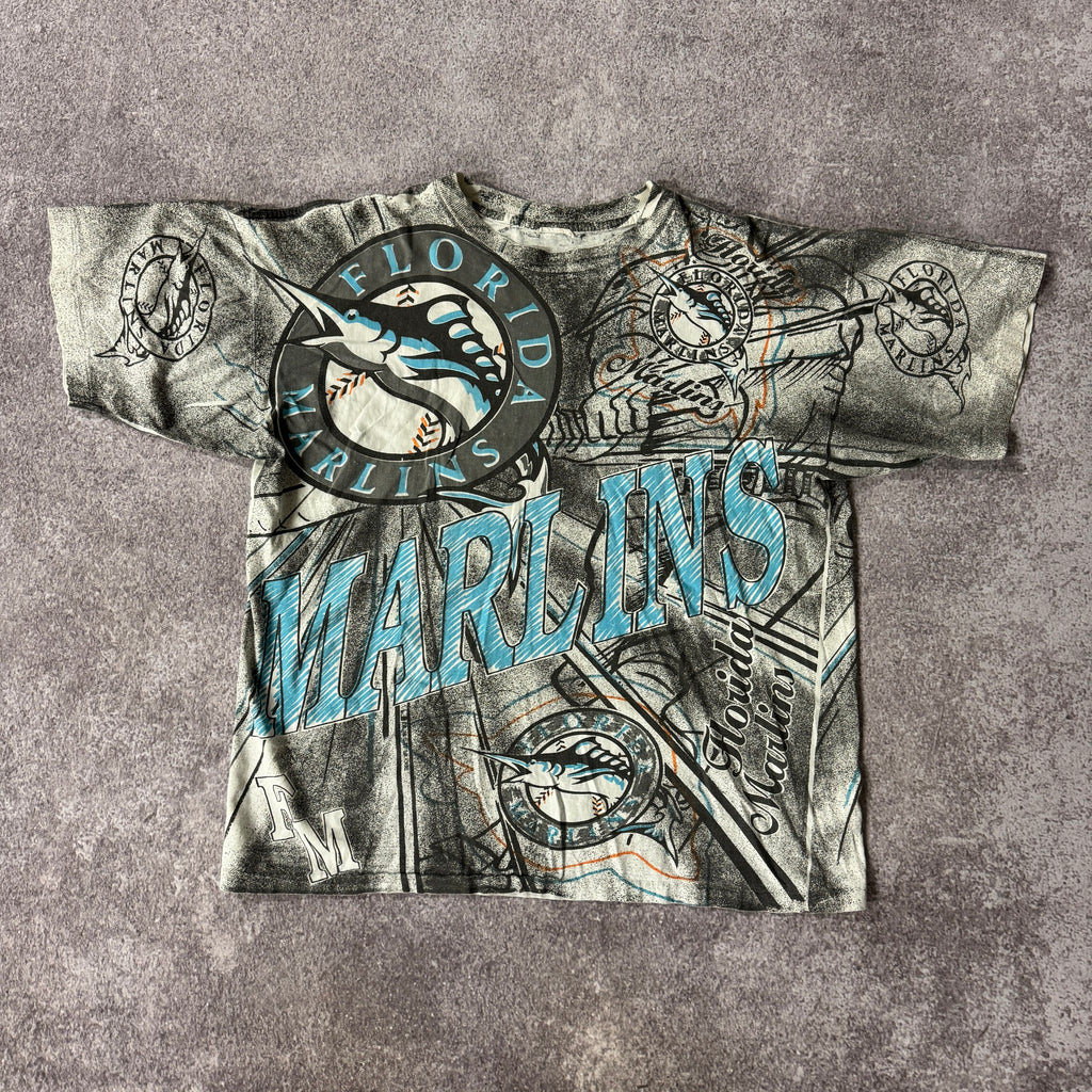 90s Florida Marlins Inaugural Season All Over Print Tee XL