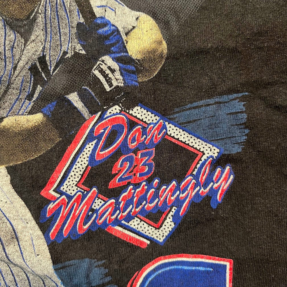 90s New York Yankees MLB Big Logo Faded Single Stitch Vintage Tee M