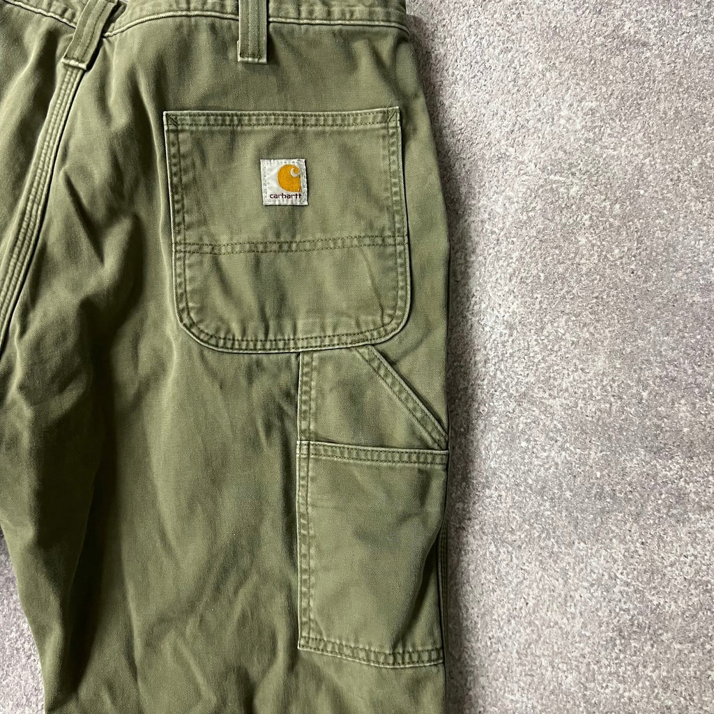 2010s Carhartt Workwear Faded Relaxed Green Vintage Pants 36x30