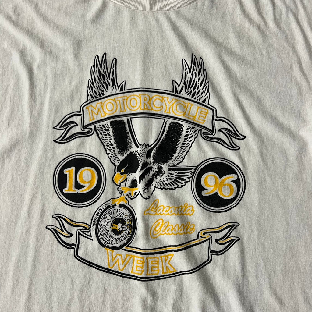 90s Oneita Laconia Classic (NH) White Worn In Tee L